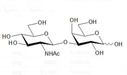 67006-44-4 , GlcNAc-b-(1-3)-Gal ; 3-O-(2-Acetamido-2-deoxy-b-D-glucopyranosyl)-D-galactose