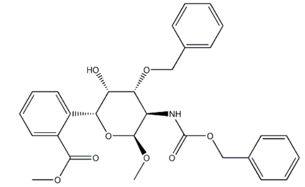 87907-36-6 , 磺达肝癸钠单糖中间体, 甲基 2-脱氧-2-[[苄氧羰基]氨基]-3-O-苄基-a-D-吡喃葡萄糖苷 6-苯甲酸酯